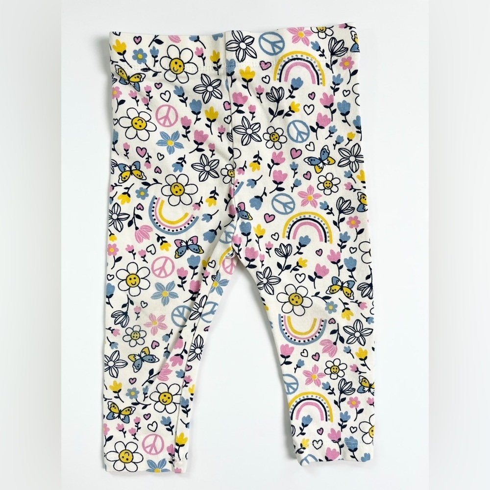 Joe Fresh Pink and White Floral Leggings
